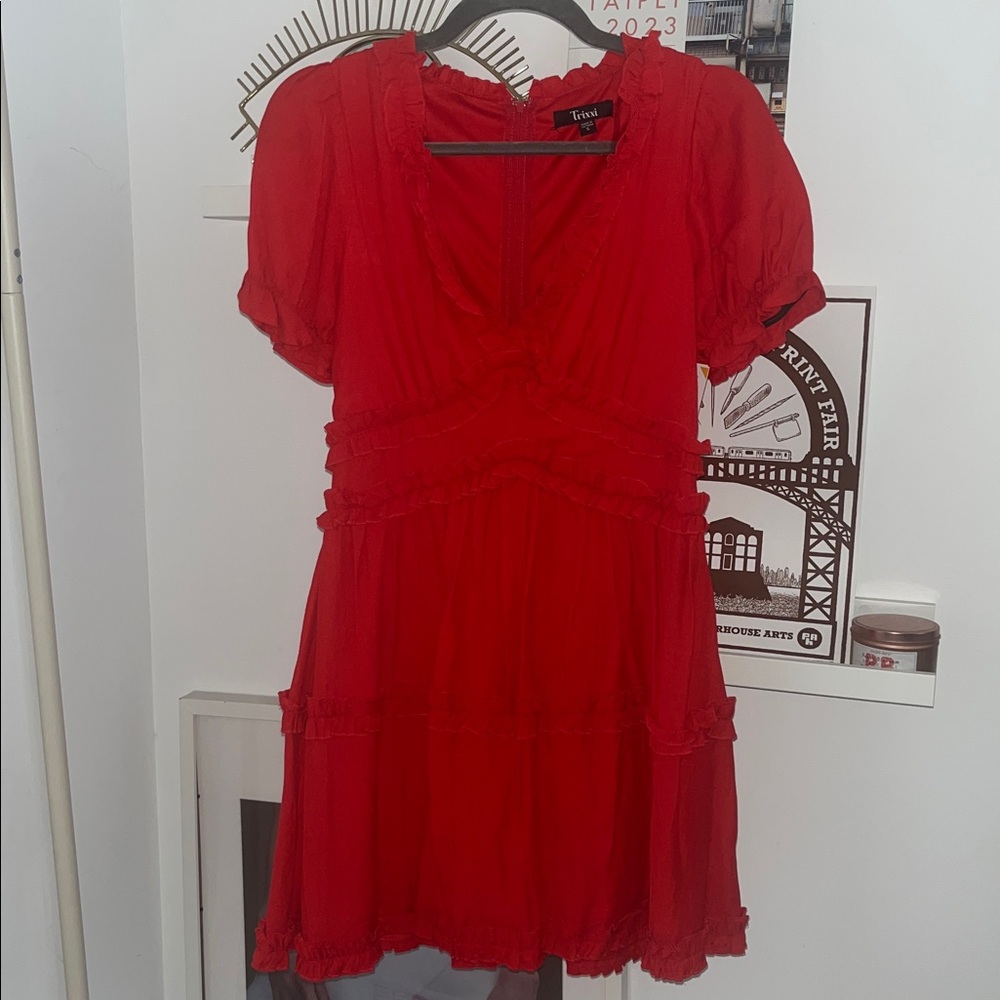 Trixxi Scarlet Backless Dress with Ruffles